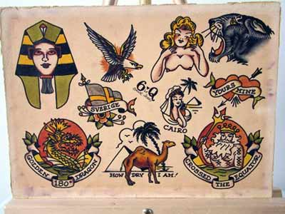 THIS IS AN ORIGINAL IMAGE OF VINTAGE OLD SCHOOL TATTOO FLASH