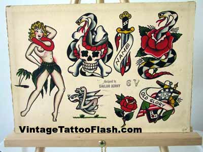Sailor Jerry Tattoo Flash Sheet 6v